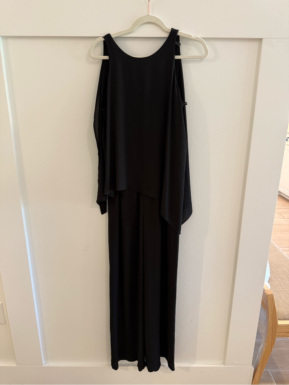 BCBGMaxAzria Black Sleeveless Layered Maxi Jumpsuit